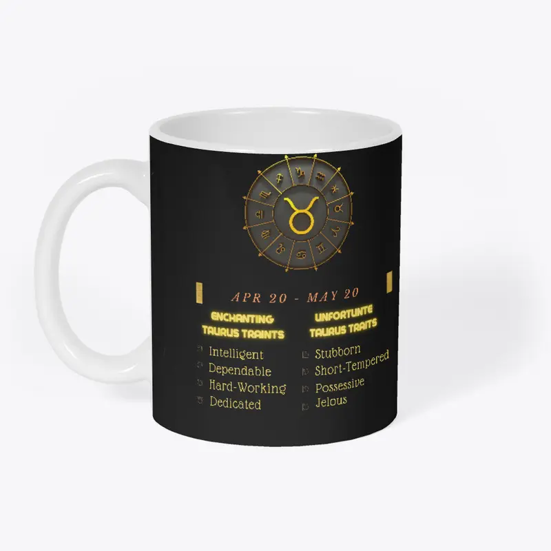 Taurus Black Coffee Mug